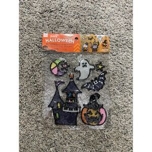 Daiso Japan Halloween Reusable Window Stickers Stained Glass Glitter Clings New